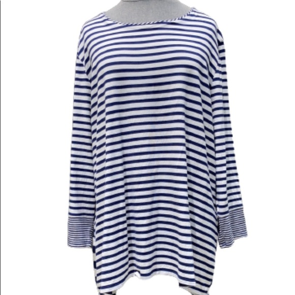 💖NEW!💖Chico’s Tunic Mixed Striped Tee in Size 3 NWOT! - Picture 2 of 10